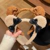 Милые Плюшевые Ободки для Волос с Ушками Медведя Простые Ободки для Волос Детские Прекрасное Украшение для Волос Ободок Обручи для Волос Детские Модные Аксессуары для Волос