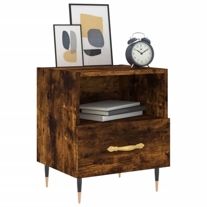 Maison Exclusive - Tables de chevet 2pcs chêne fumé 40x35x47,5cm bois d’ingénierie