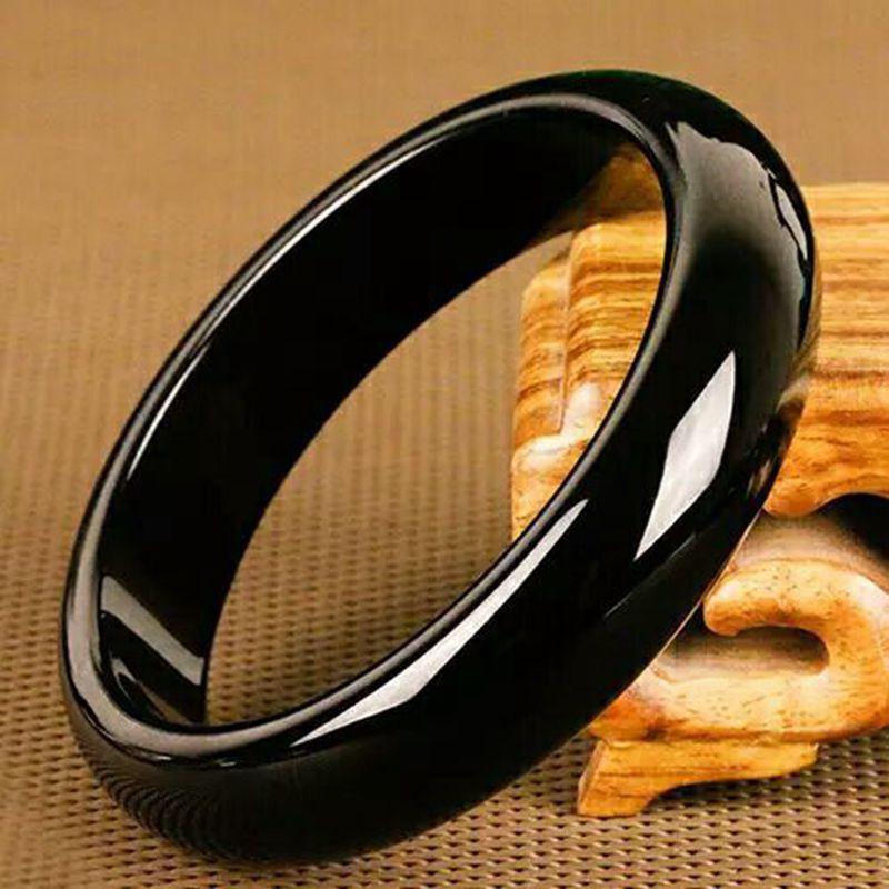 Браслет из натурального черного агата, модный браслет с амулетом, браслет из нефрита, женский подарок