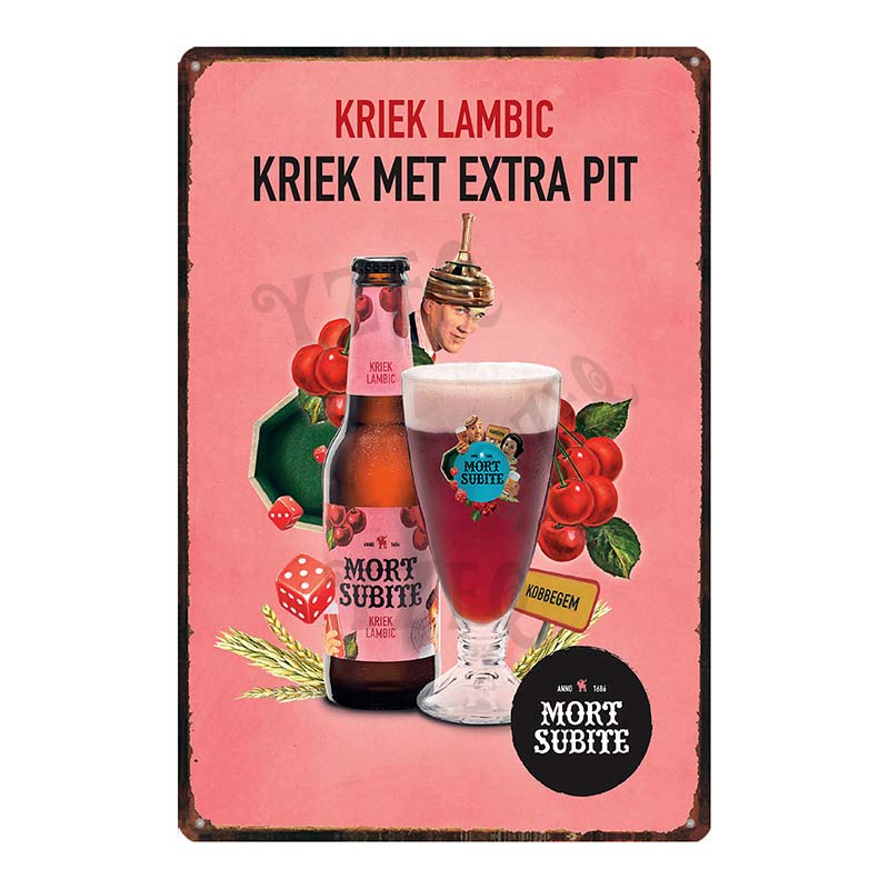 Металлическая жестяная табличка Beer Paix Dieu Mort Subite Ретро-постер Affligem Для стены Бар Паб Искусство Кухня Кофе Домашний декор 30X20СМ DU-8499B