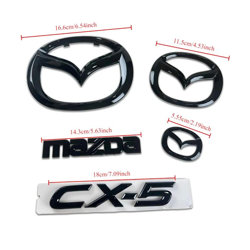 Plastic Car Front Trunk Emblem for Mazda CX-5 CX5 Steering Wheel Badge 3D Body Replaced Sticker Rear Tail Refitting Decoration GHJ1
