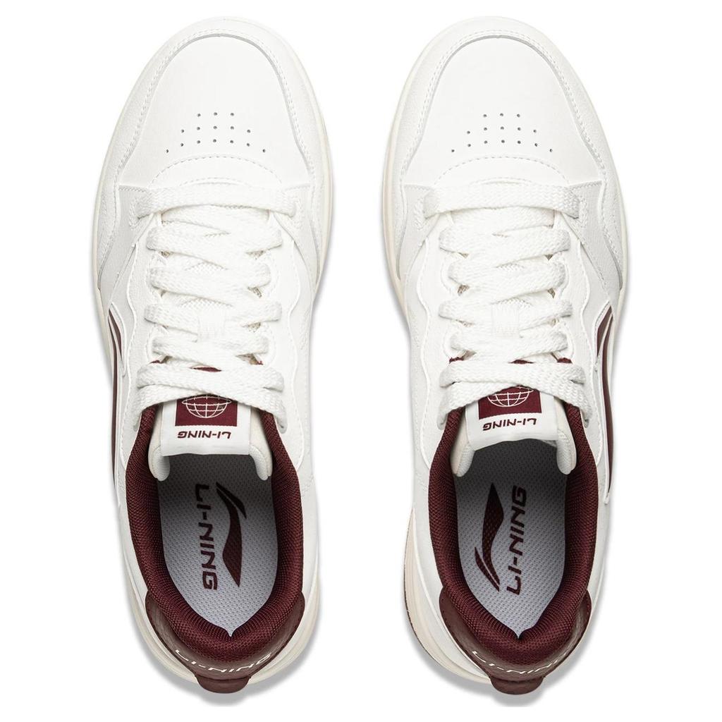 New LiNing Tianji Soft Slip Resistant Cushioning Abrasion Resistant Lightweight Low Top Skateboard Shoes Men's White Purple AGCU317-4