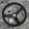 JDM Universal 14inch Leather Steering Wheel Modified Car Sports Steering Wheel Pink Stitching