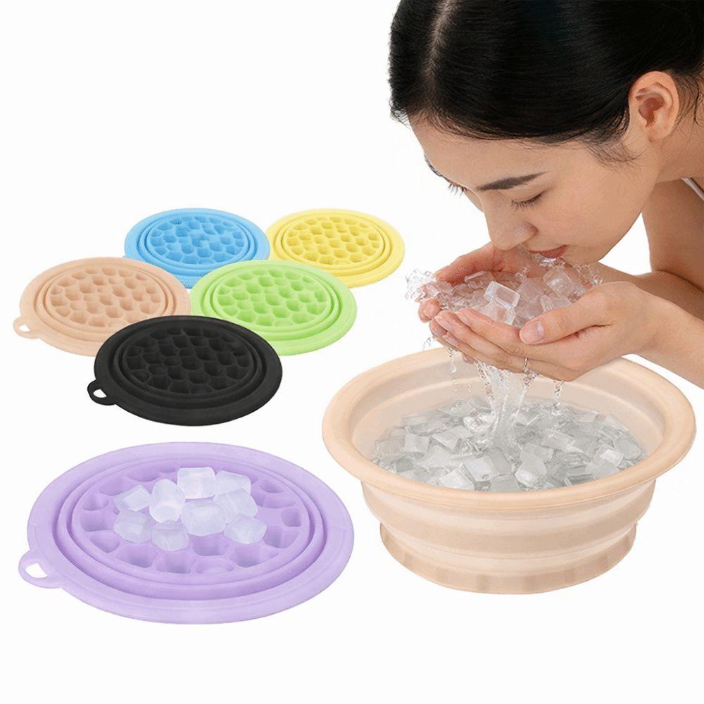Portable Silicone Ice Bath Washbasin Foldable Improved Blood Circulation Ice Washbowl Relief Stress Face Dipping Bowl Travel