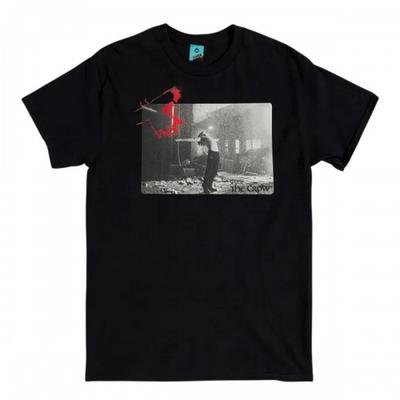 Футболка унисекс для взрослых "Ворон" с принтом сзади "Дождь не будет идти вечно"