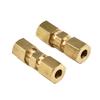 10x Car 4.75mm Brass Straight Reducer Compression Fitting Connector 3/16" OD Tube Hydraulic Brake Lines Union