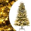 Day and Night - Day and Night Christmas Tree with Lights and Pine Cones PVC PE Green 195 Cm