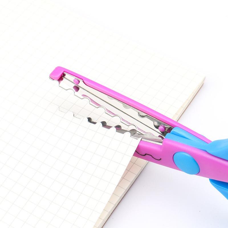 Metal and Plastic DIY Scrapbooking Photo Colors Paper Cuttings Lace Diary Decoration Safety Scissors Household Laciness Scissors