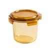 Lock&Lock Amber Round Glass Food Storage Set