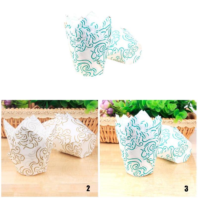 Rolled Edge Muffin Paper Cup Waterproof and Oil-proof Material for Muffins Cupcakes and Candies