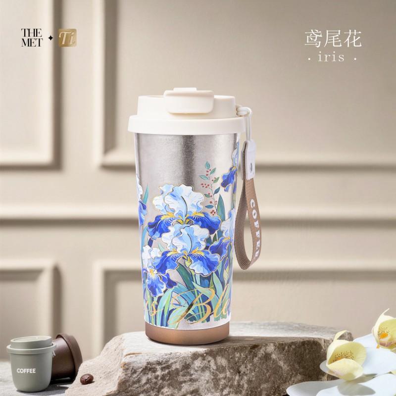 Pure Titanium Vacuum Insulated Travel Mug With Straw Lid Tea Infuser Modern Minimalist Office Commuter Gift Cup 480ml