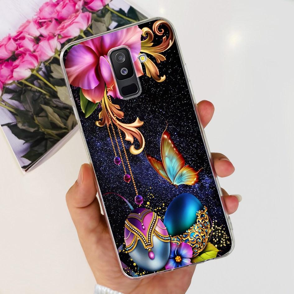 For Samsung A6 Plus 2018 Case SM-A605F New Fashion Butterfly Marble Soft Silicone Funda For Samsung Galaxy A6 A6+ SM-A600F Cover