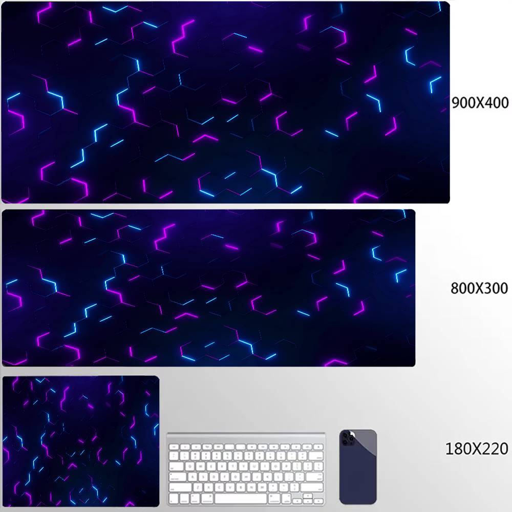 Gaming Mousepads Mousepad Geometric Large Mouse Mat Big Desk Pads Non-Slip Rubber Hexagon Mouse Pad Big Keyboard Mats 90x40cm