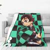 Demon Slayer Plush Kimetsu No Yaiba Kamado Tanjirou Anime Blankets Flannel Sofa Throw Blanket for Bedding Throws Bedspread Quilt