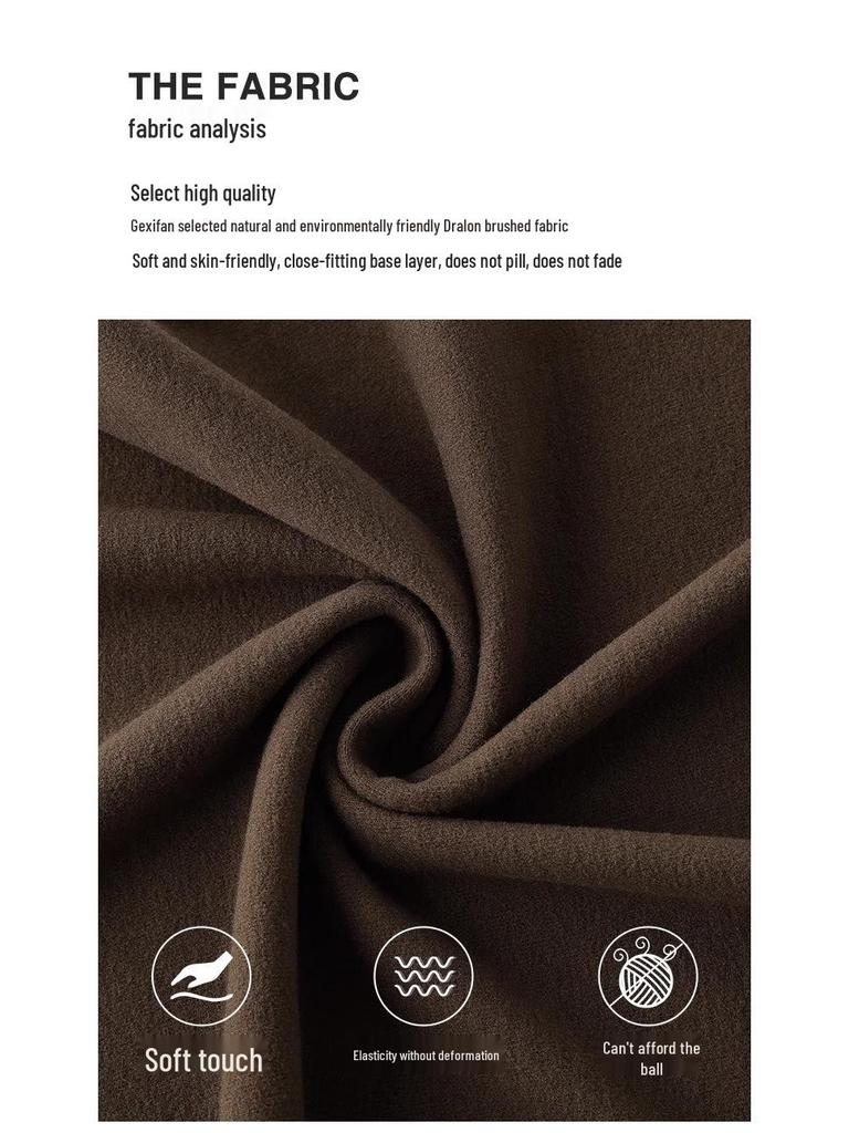 AW 2025 German Velvet Semi-High Neck Women's Slimming Long Sleeve Top