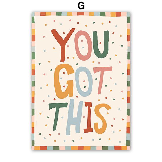 Colorful Bear Rabbit Cat Mouse Flower Leaf Abstract Animal Posters Prints Wall Art Canvas Painting Pictures Baby Kids Room Decor