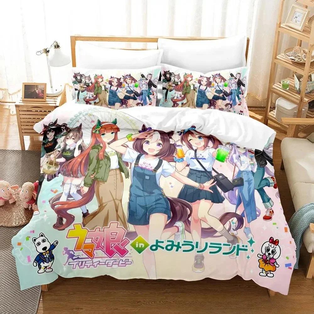 Kawaii Pretty Derby Постельное белье Single Twin Full Queen King Size Кровать для взрослых и детей Спальня Пододеяльники 3D Печать Аниме Кровать
