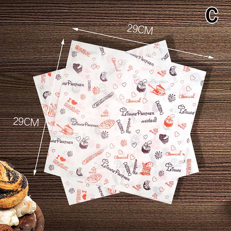 50 шт. Маслостойкая оберточная бумага для выпечки и пищевых продуктов, вощеная бумага, оберточная бумага для гамбургеров и картофеля фри, кухонный коврик для сэндвичей и хлеба, инструменты для выпечки