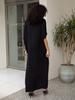 Black Maxi Dresses Women Summer Embroidery Viscose Holiday Cover Ups for Swimwear Beachwear Bathing Suits