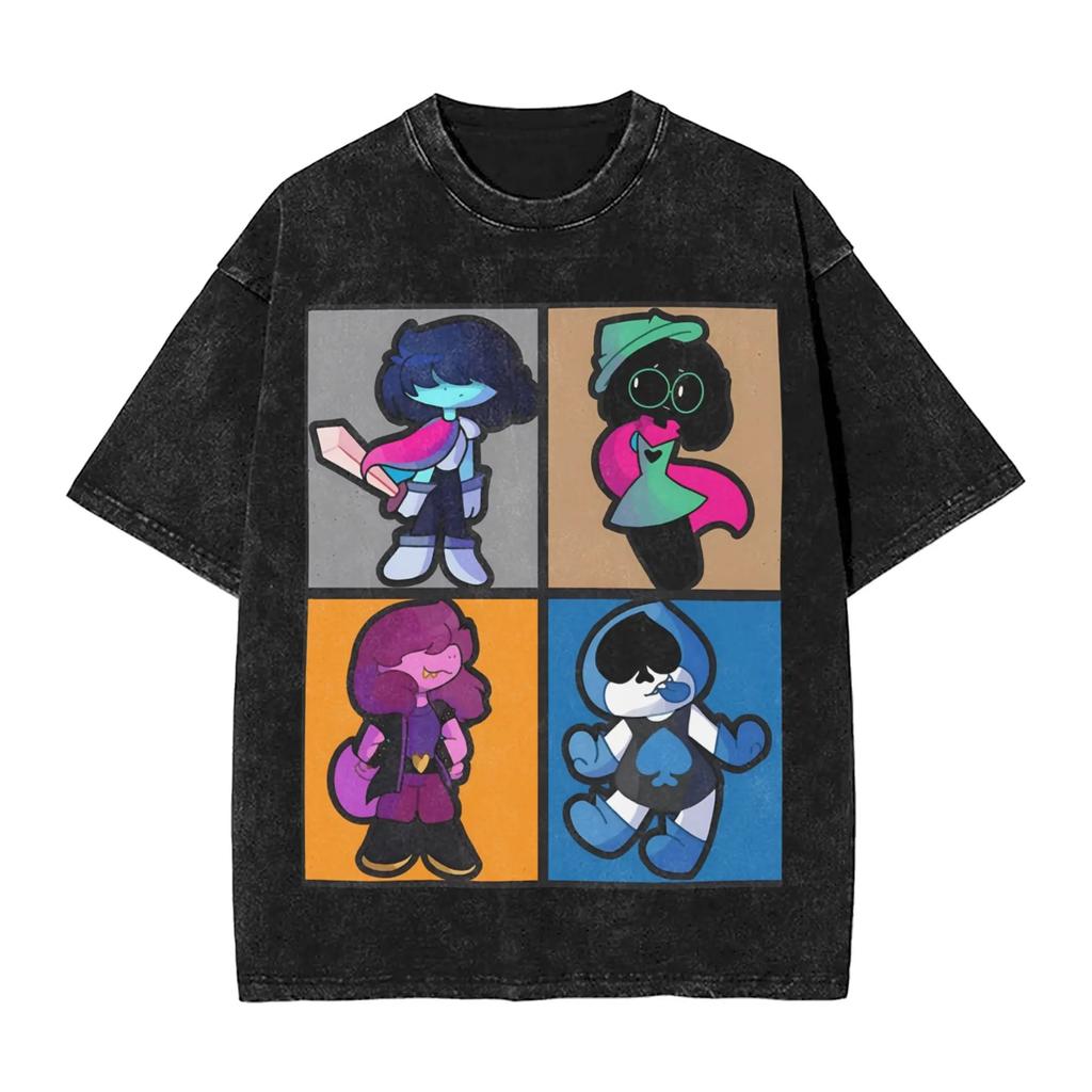 Deltarune Спамтон Винтажная Забавная Графическая Печать Футболка Мужская Женская Свободная Хлопковая Футболка Уличная Мода Хип-Хоп Стиль Свободные Топы