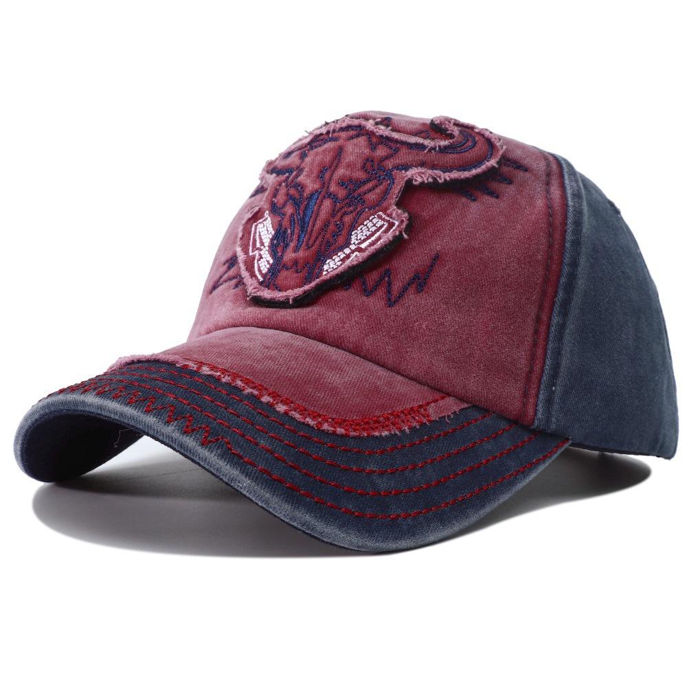 2023 Новая хип-хоп винтажная вымытая джинсовая бейсболка Casquette Homme с вышивкой в виде головы быка Y2k Snapback Dad Hats для женщин и мужчин