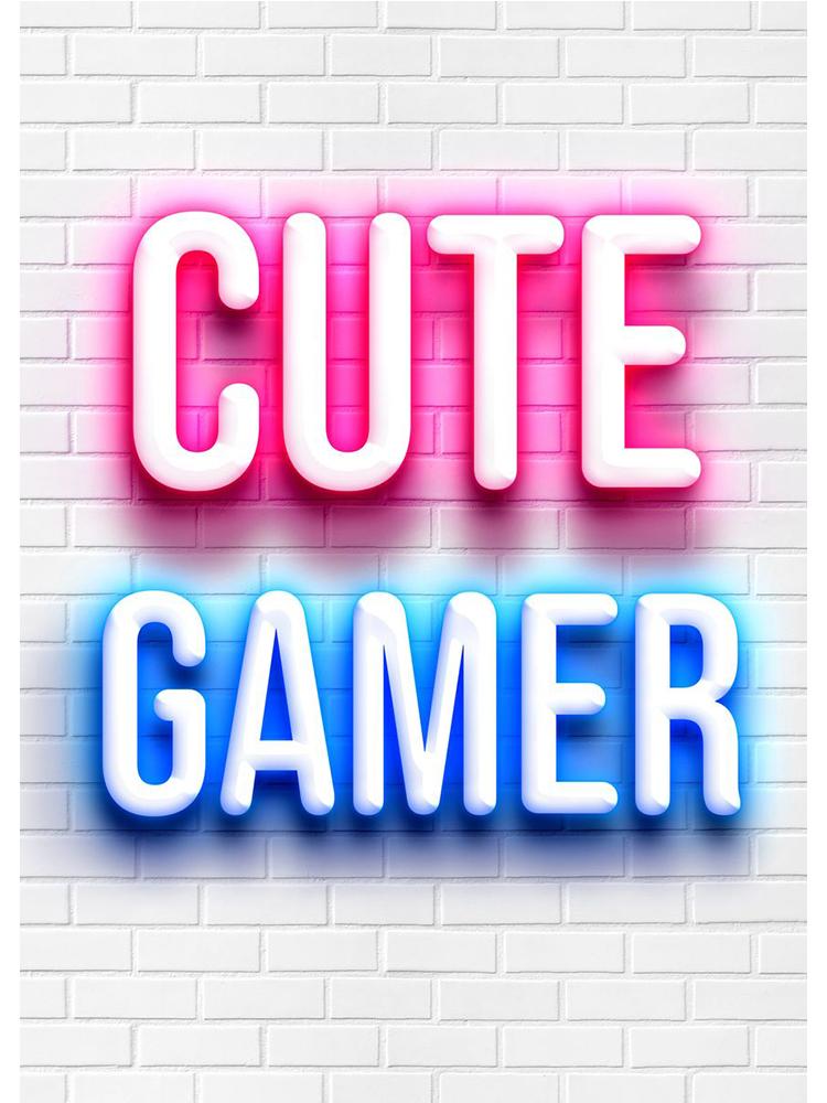 Игровые неоновые белые постеры, холст, картина, видеоигра, настенная художественная картина для игровой комнаты, геймера, мальчика, спальни, домашний декор, без светодиода