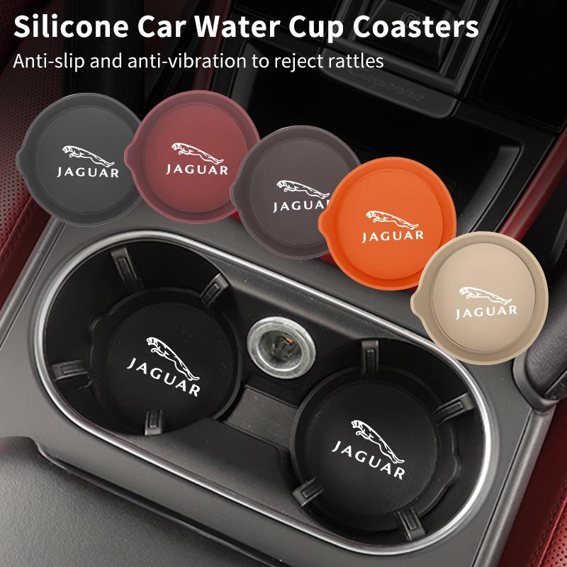Car Silicone Coaster Water Cup Mat Console Drink Pad Accessories For Jaguar XF XJ XFR XKR S-Type F-Type X-Type F-Pace I-Pace E-P HH44
