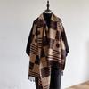 Imitation Cashmere Plaid Bear Scarf Women's Winter Warm Versatile Thickened Scarf New Shawl