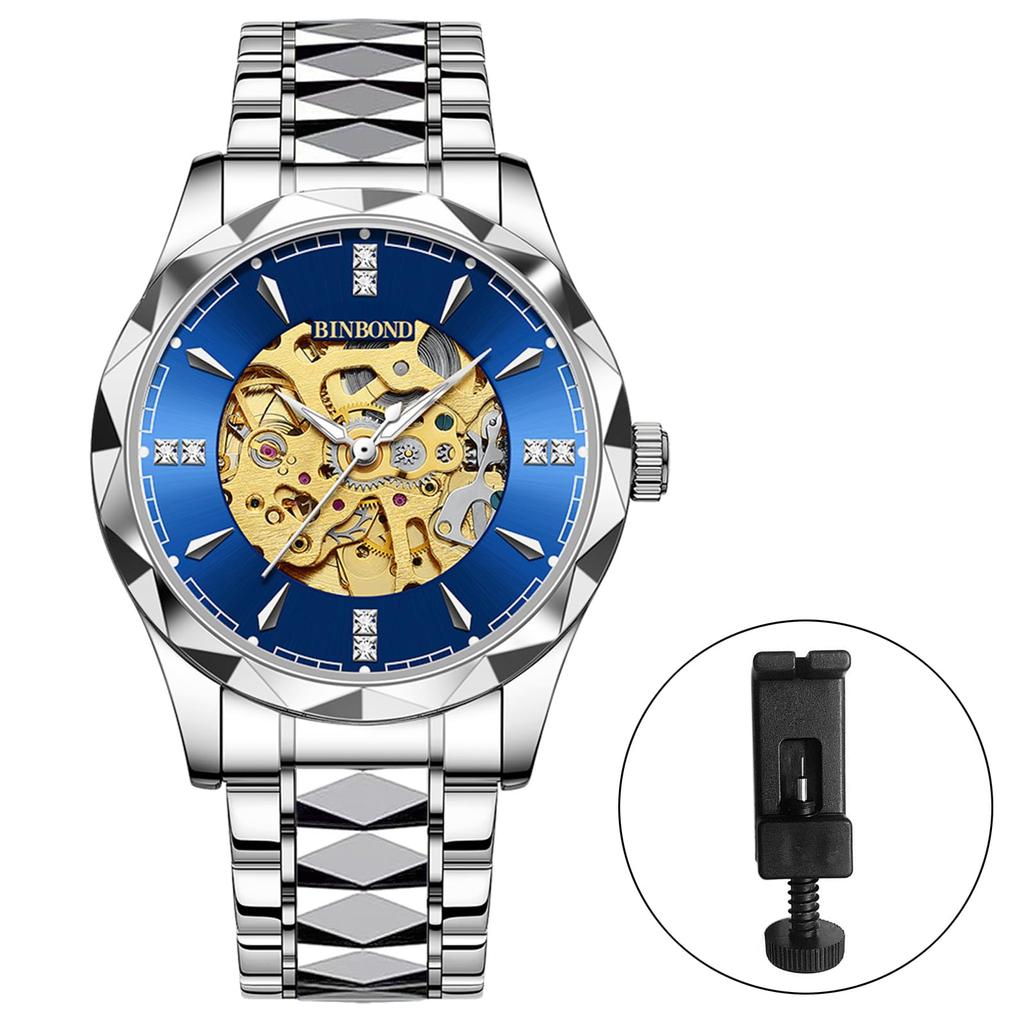 Automatic Skeleton 3ATM Waterproof Luminous Analog Stainless Steel Simple Stylish Casual Business Fashion Accessories Birthday Anniversary Christmas