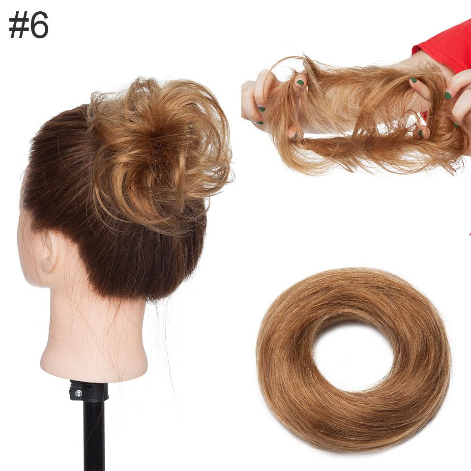 100% человеческие волосы, пучок для волос, резинка для волос, прически, пончик, шиньон, наращивание волос, конский хвост