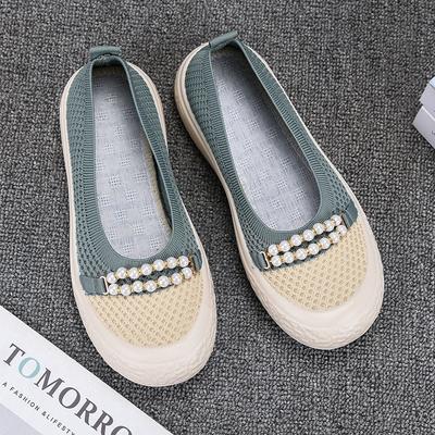 Повседневные дышащие туфли-лодочки с неглубоким вырезом, на мягкой подошве, противоскользящей плоской подошве, одинарные туфли, лето, новые, тканевые туфли старого Пекина, женские