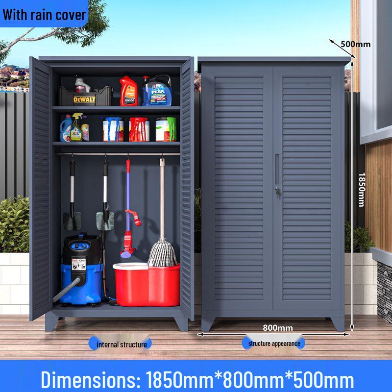 Outdoor Waterproof Storage Cabinet for Garden, Balcony, and Courtyard Tools and Sundries