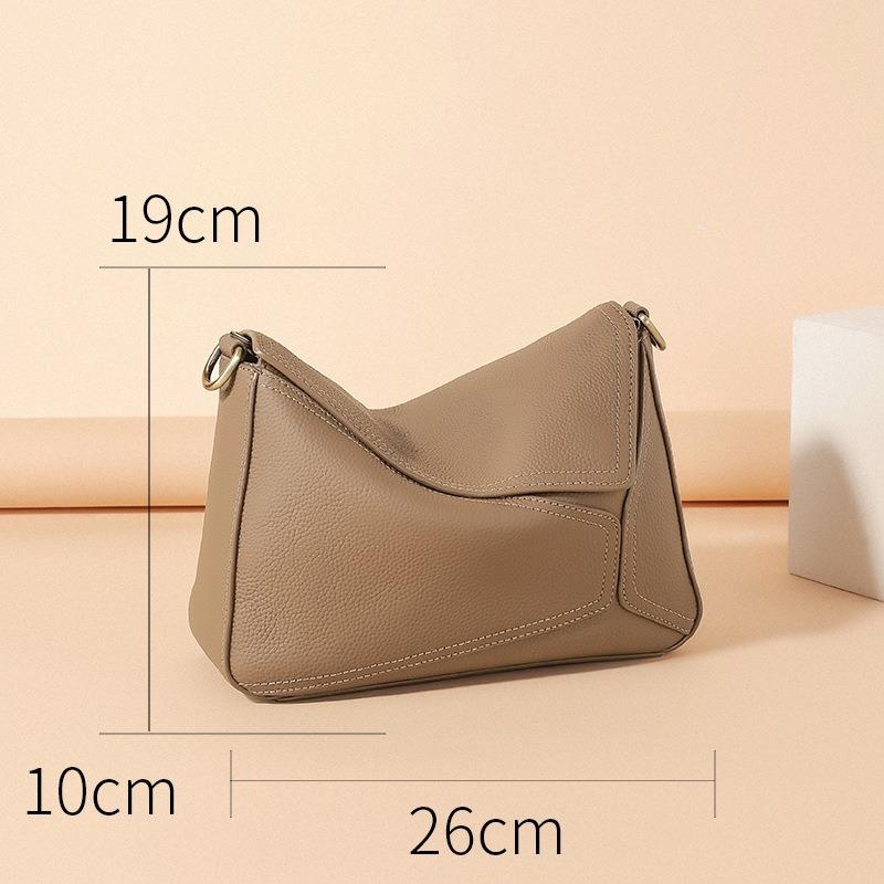 First layer cowhide bag women's new high-end retro commuter geometric bag genuine leather women's bag shoulder messenger bag