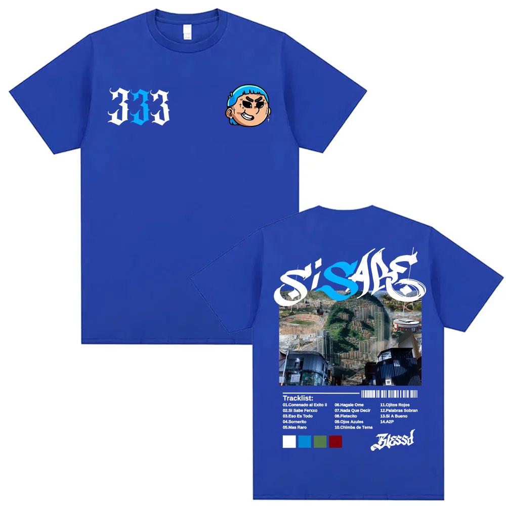 Rapper Blessd Si Sabe Album Tour Merch Tshirts Men Women Fashion Hip Hop Short Sleeve T Shirts Cotton Summer Oversized T Shirt