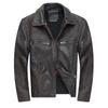 Men's Distressed Cowhide Leather Motorcycle Jacket - European & American Style