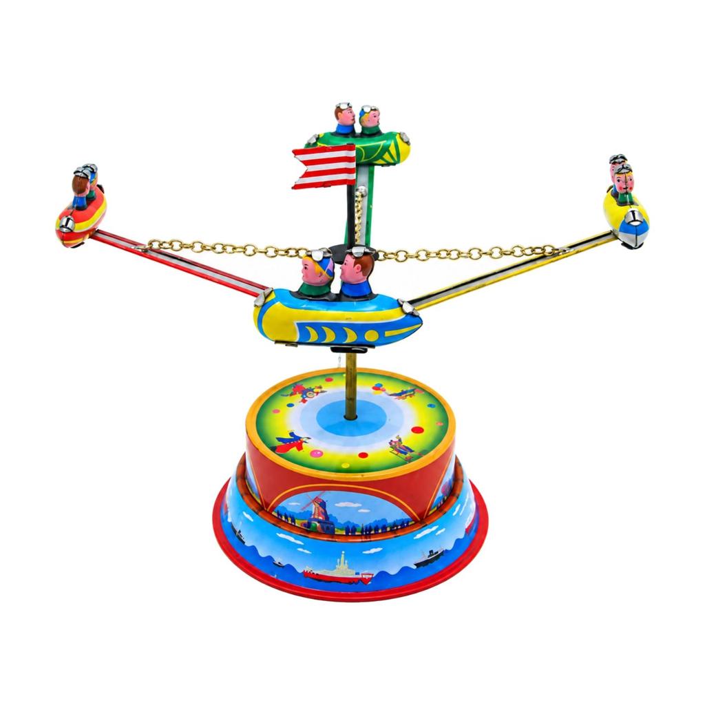 Roundabouts Toy with Spaceships Cars Nostalgic Rotating Ride Collectible Interactive for Collectors,