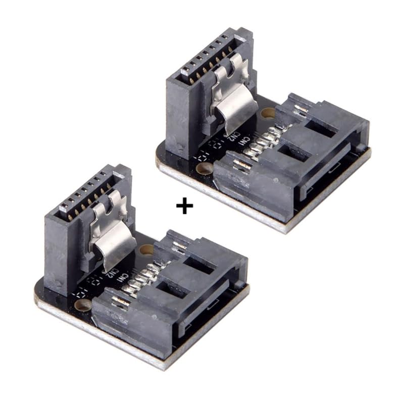 chenyang SATA 22Pin Male to Female 90 Degree UP Angled Gender Changer Connector Adapter for 2.5/3.5" Hard Disk Drive
