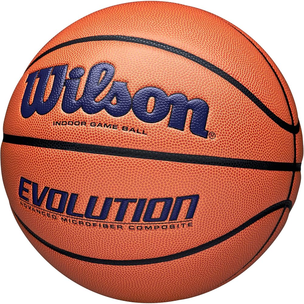 Баскетбольный мяч Wilson Evolution для зала/улицы, размер 7, диаметр 24,5 см, темно-синий