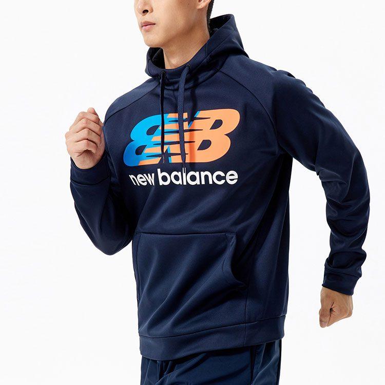 New Balance Толстовки Мужские Темно-синие С капюшоном Умеренный Обычный AMT21021-ECL