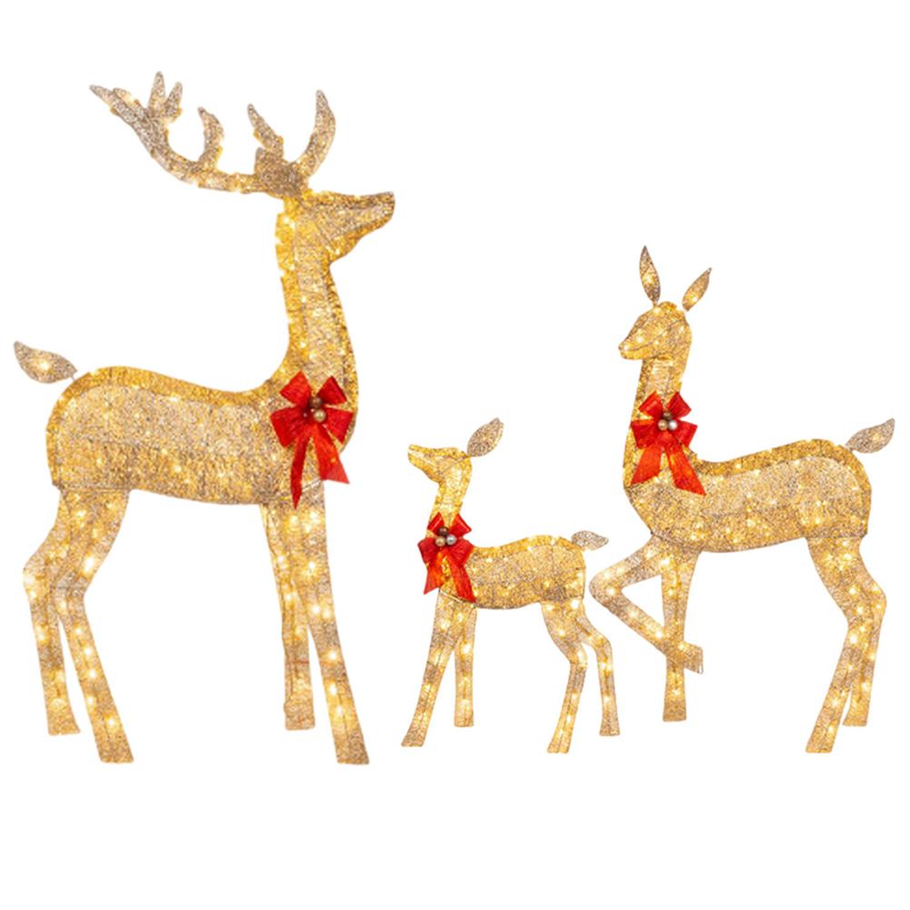 3 Pcs Outdoor Yard Christmas Decorations with Light Lighted Reindeer Xmas Decoration Light Up Christmas Yard Decoration for Xmas