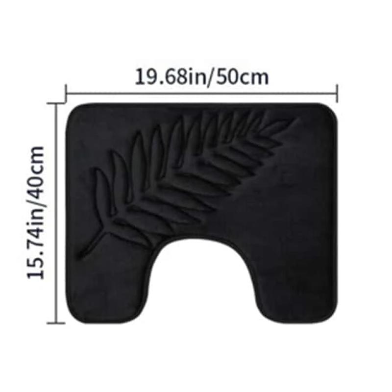 3 Piece Bathroom Mat Memory Foam Ultra Soft and Absorbent Leaf Bath Rugs Thick Washable For Bathroom Toilet Tub Mat Set