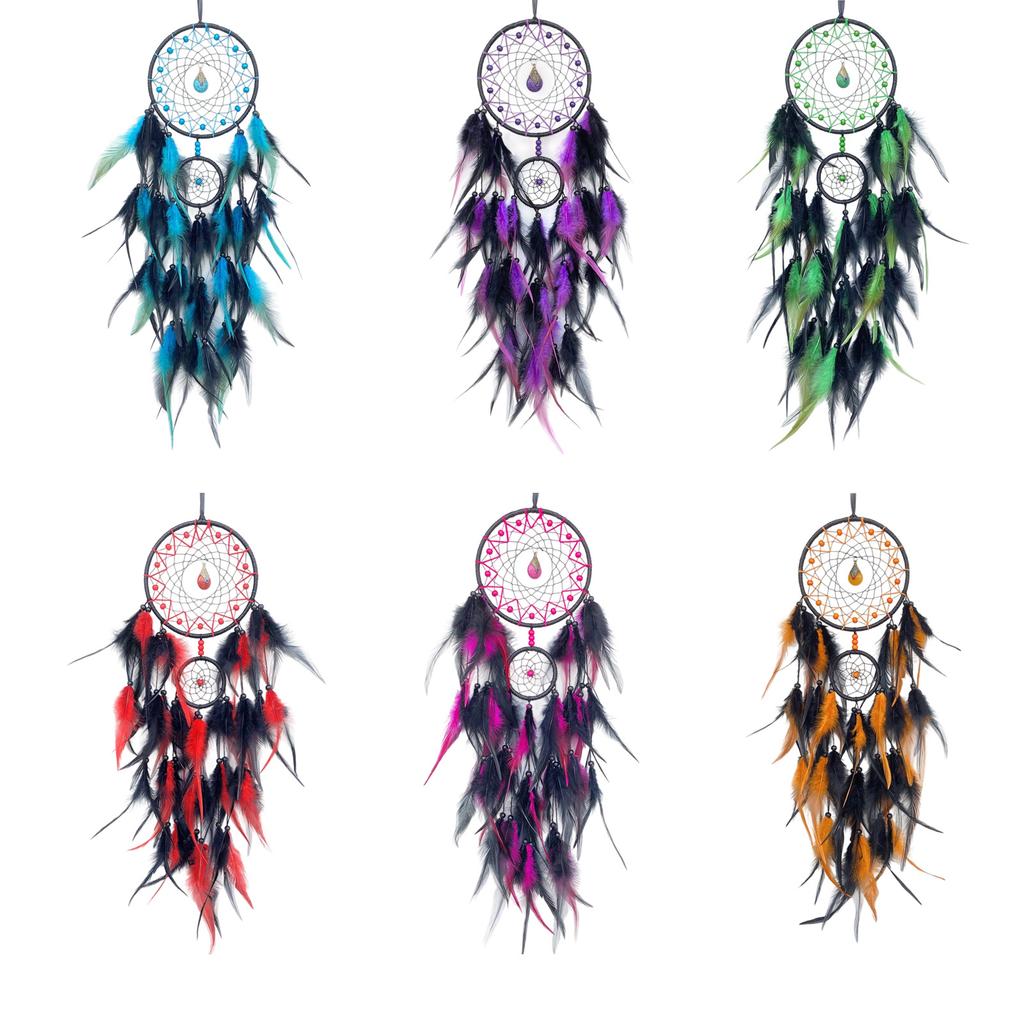 Dream Catchers for Bedroom Boho Dream Catcher Wall Decor Crystal Wood Beads Hanging Ornament Home Decorations Gift