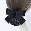 For Female Nurse Headwear Hotel Ponytail Clip Korean Bun Snood Bow Spring Clip Hairgrips Cover Net