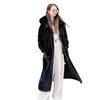 Imitation Mink Velvet Coat Autumn and Winter Women's Long Over-the-knee Loose Large-size Hooded Jacket