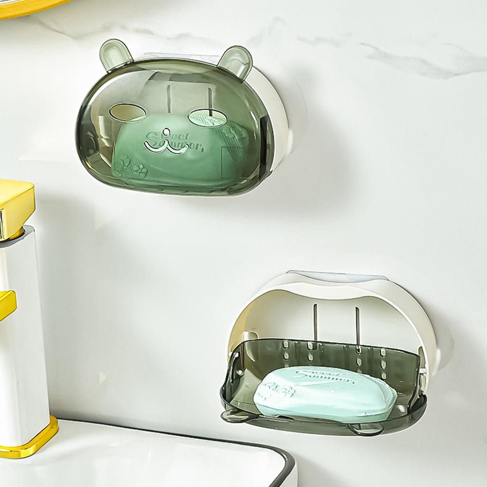 1 шт., коробка для мыла с крышкой, коробка для хранения мыла, неперфорированная настенная вешалка, бытовая коробка для туалетного дренажа, мыльница
