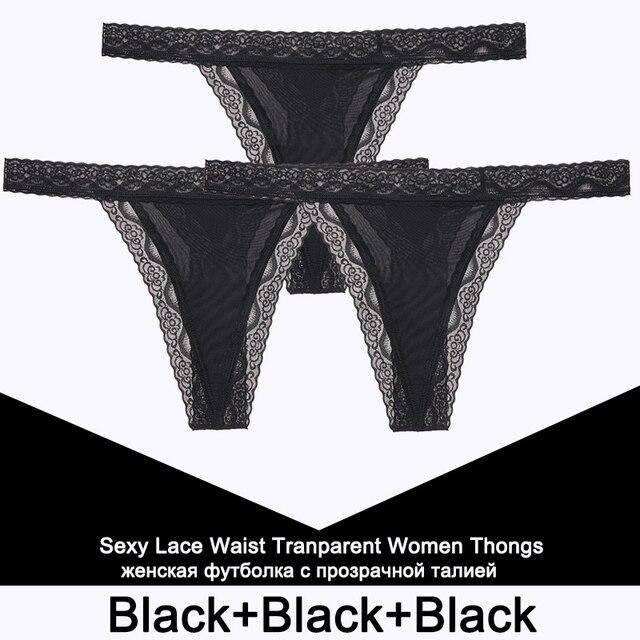 FINETOO 3PCS/Set Sexy S-XL Women Cotton Panties G-string Woman's Underwear Girl Lace Female Lingerie T-Back Lady Thong Intimates