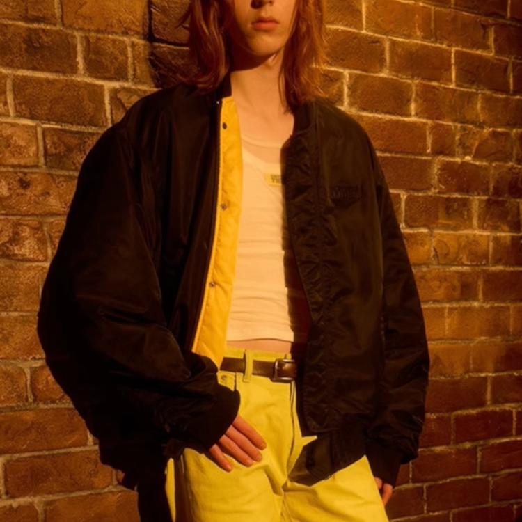 ONITSUKA TIGER Серия Denivita Минималистичная мода Ветрозащитная Удобная Мягкая Куртка-пилот в стиле кэжуал Унисекс Куртка Черная 2183B496-001