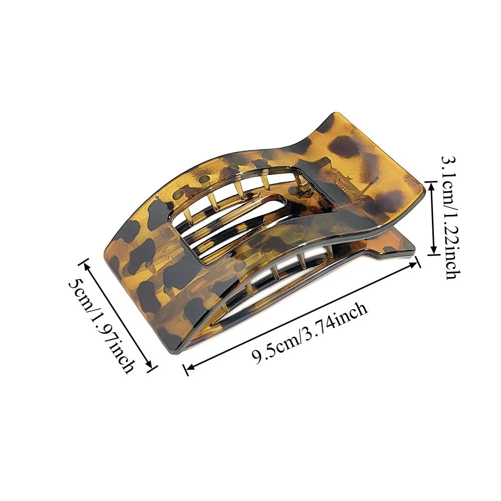 Большие французские плоские заколки для волос для женщин, девушек, матовые леопардовые прямоугольные зажимы-уточки, аксессуары для укладки густых и тонких волос, новые