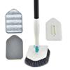 Bath Cleaning Deck Bathroom Floor Brush with 4 Replacement Cleaning 3 Adjustable Rotating Brush for and Toilets Brush, Brush, Heads, Lengths,