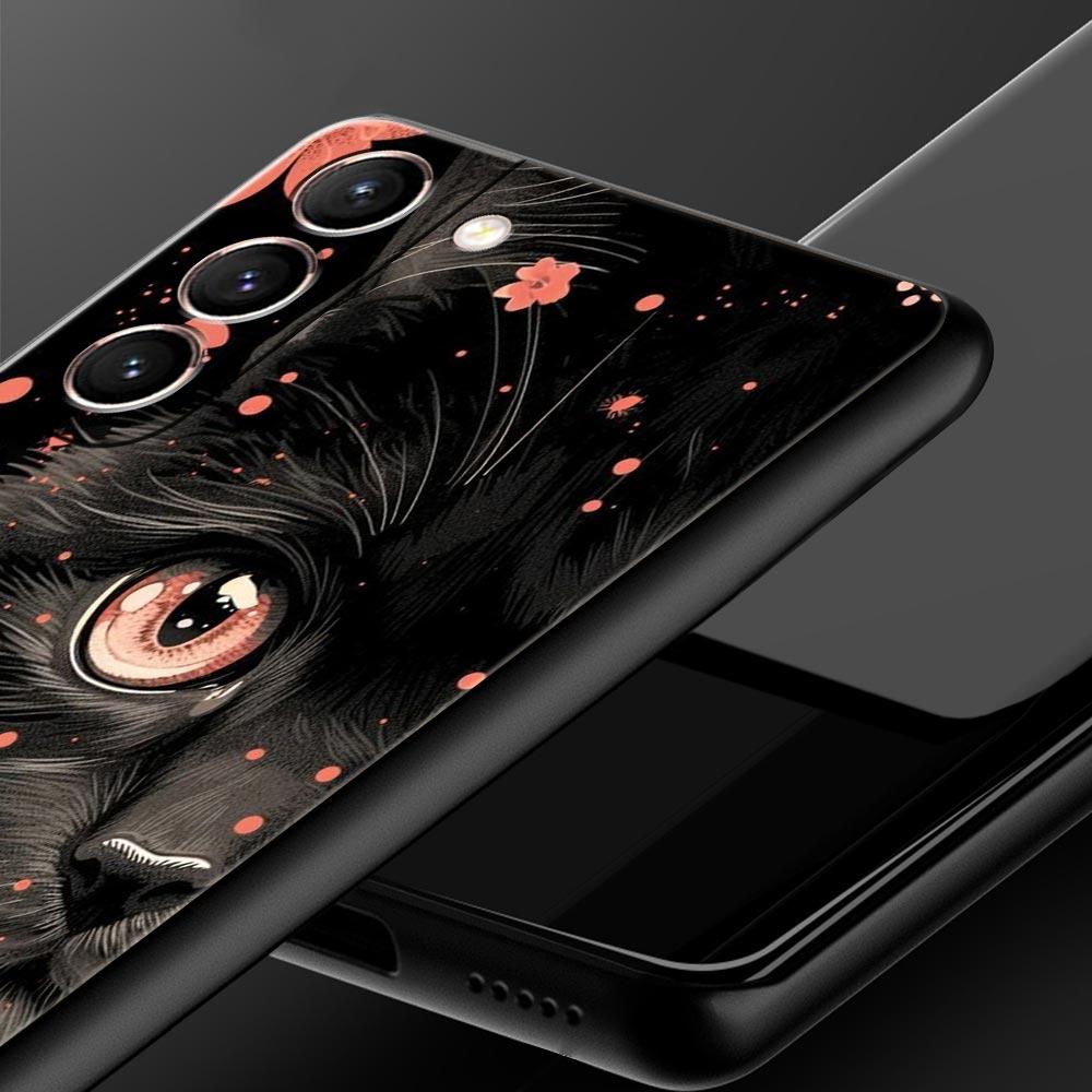 Чехол для телефона 'Повседневная жизнь милых кошек' Для Samsung Galaxy S26 Ultra S25 Plus S24 FE S23 S22 5G S21 S20 Черный Мягкий